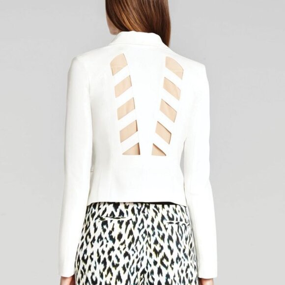BCBGMAXAZRIA White Blazer with Back Cut Out XS - Picture 1 of 5